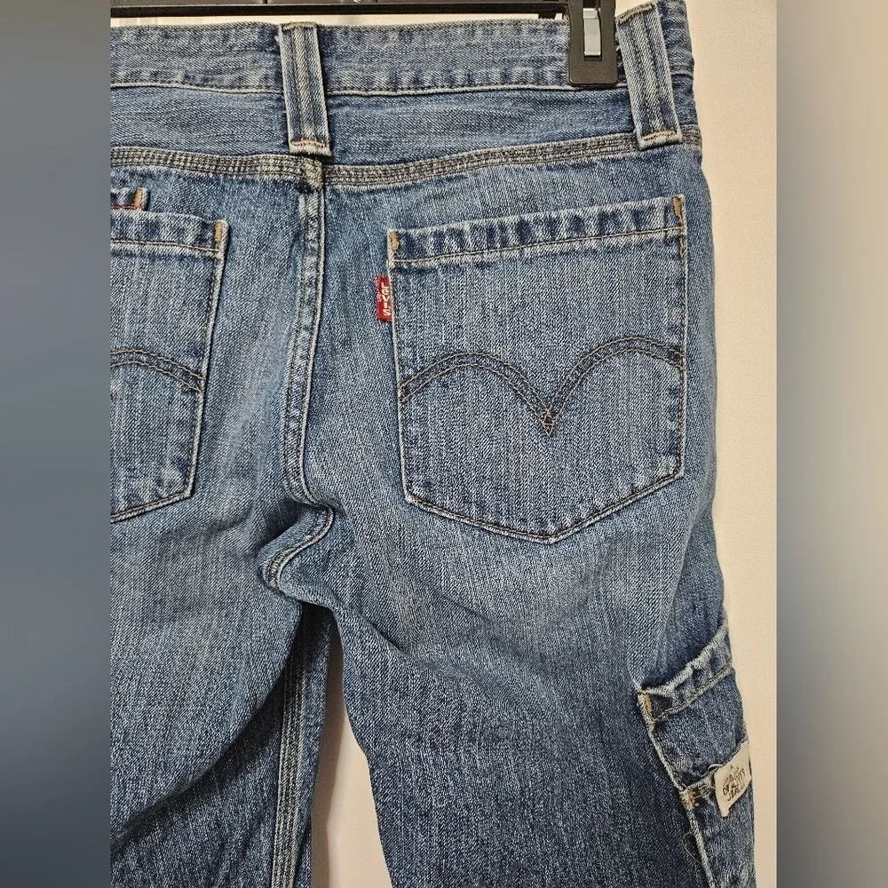 Levi's Carpenter Jeans Boys 8 Husky Blue Medium Wash Utility Denim Pants W28
